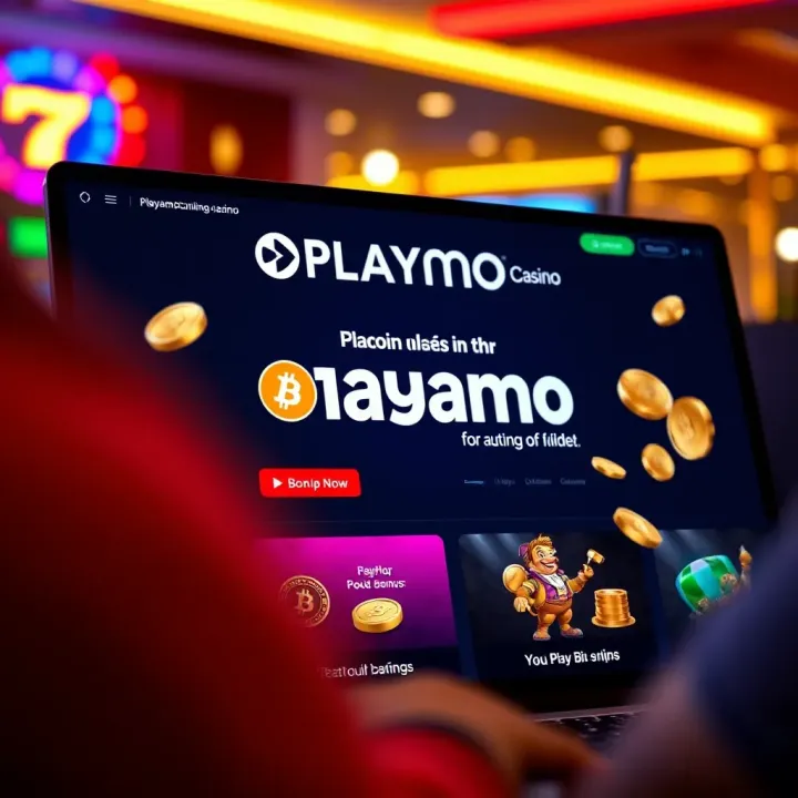 Playamo Online Casino Bitcoin Bonus Offer Playamo online casino interface showcasing a bitcoin bonus offer