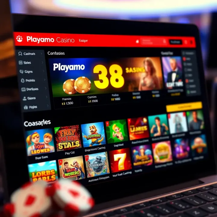 Exploring the Playamo Casino Platform and Game Selection Online casino interface showing various game options and bonuses