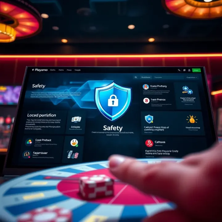 Secure online casino platform interface highlighting safety features and player protection