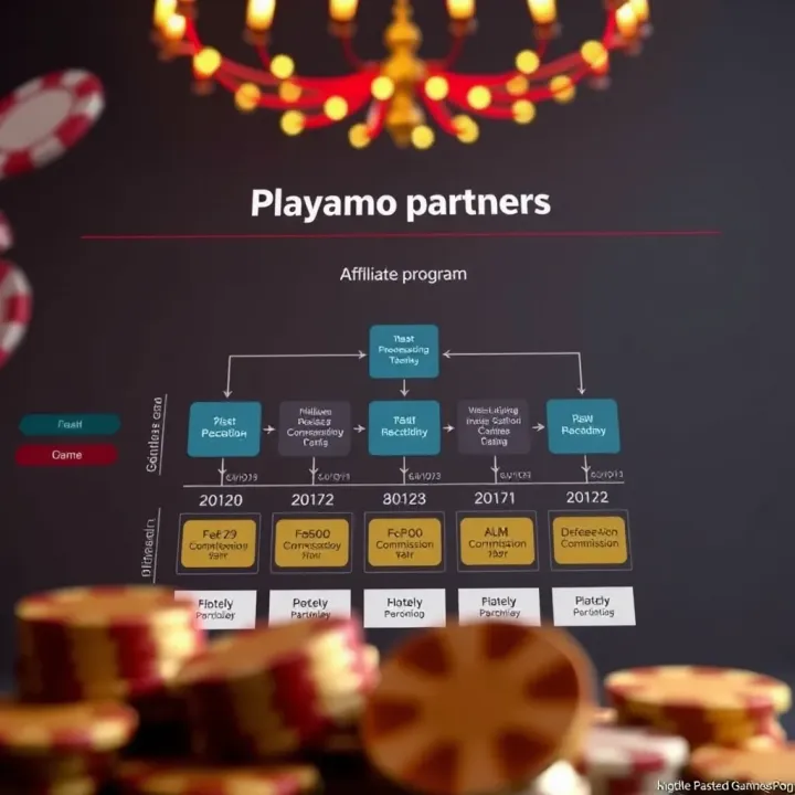 Diagram illustrating the Playamo Partners affiliate program structure and commission flow