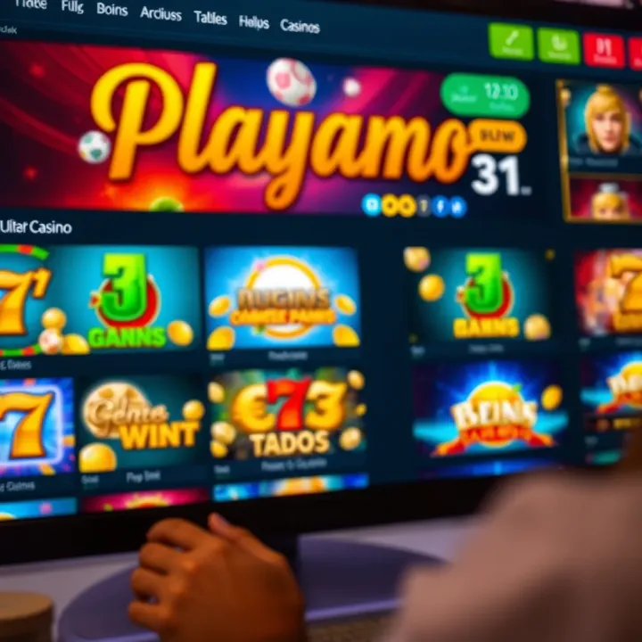 Vibrant online casino interface showcasing diverse slot and table games