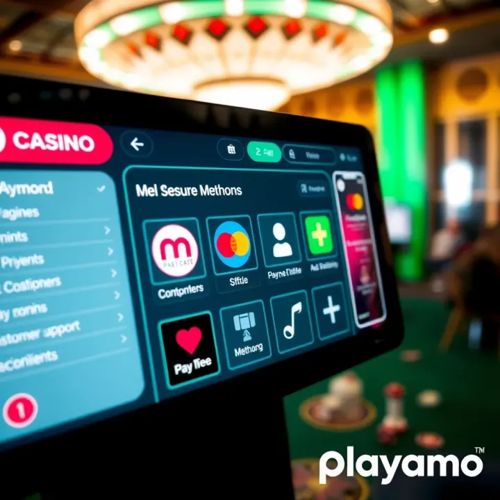 Secure digital interface displaying payment methods and customer support icons