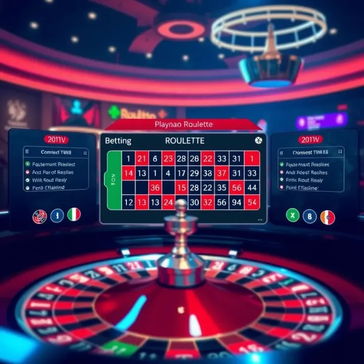 Interactive Betting Layout on Playamo Roulette Platform User interface showing betting options and payout information on Playamo roulette platform