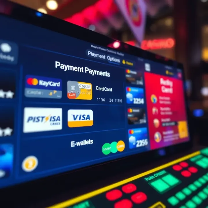 Safe and Reliable Payment Options at Playamo Casino Secure online payment options including credit cards and e-wallets displayed on a digital screen