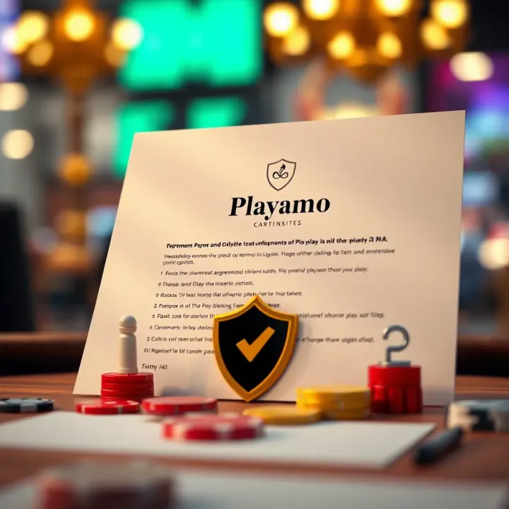Key Elements Ensuring Fair Play and Security Conceptual representation of contract agreement with icons symbolizing fairness and player protection
