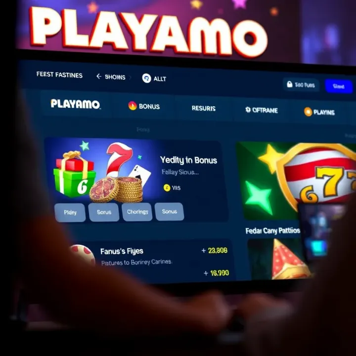 User-friendly interface displaying bonus offers and secure payment options on Playamo