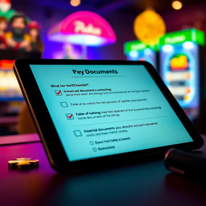 Checklist of essential documents required for Playamo verification on a digital device