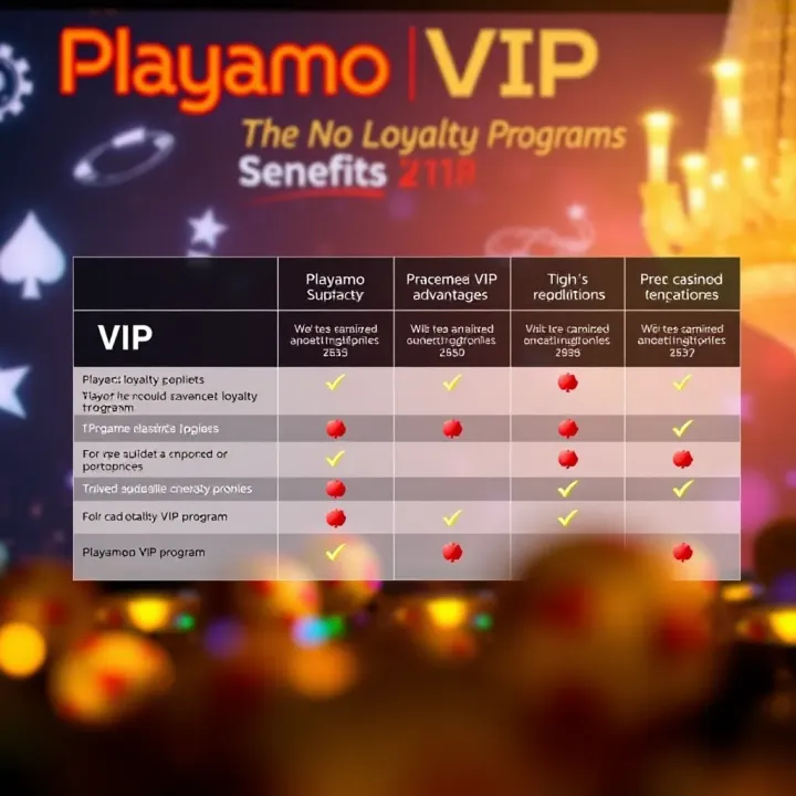 Comparison chart highlighting Playamo VIP advantages against other casino loyalty schemes