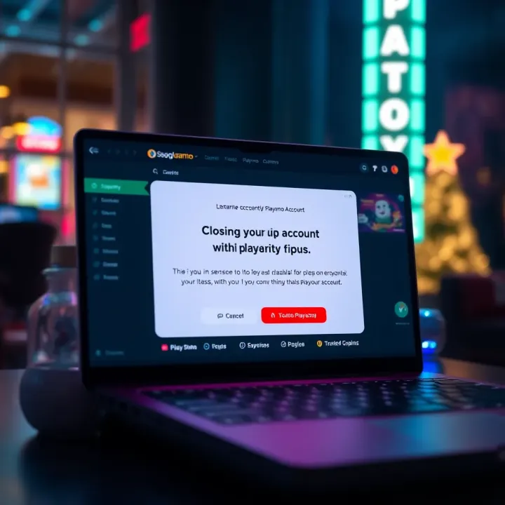 Closing Your Playamo Account Safely with Security Considerations Secure account closure confirmation screen with security tips for Playamo users