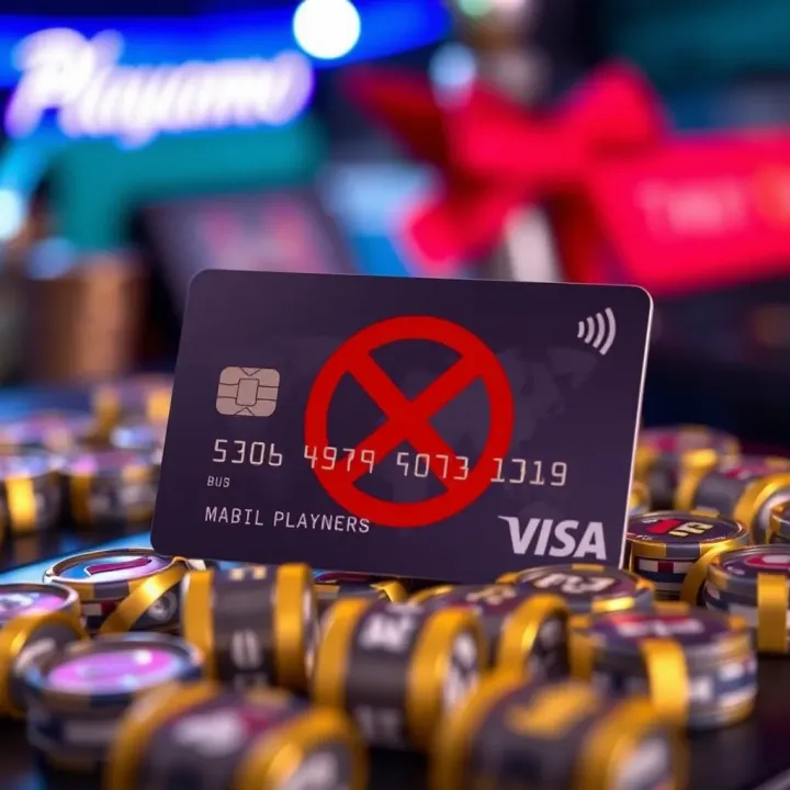 Credit Card Withdrawal Restriction on Playamo Explained Diagram showing credit card with a cross symbol indicating withdrawal restriction on Playamo