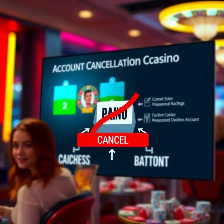 Diagram illustrating the account cancellation procedure for an online casino platform