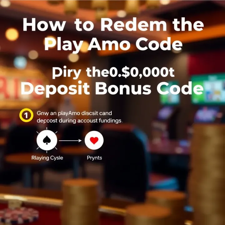 How to Redeem the PlayAmo Deposit Bonus Code Diagram explaining how to redeem the PlayAmo deposit bonus code during account funding