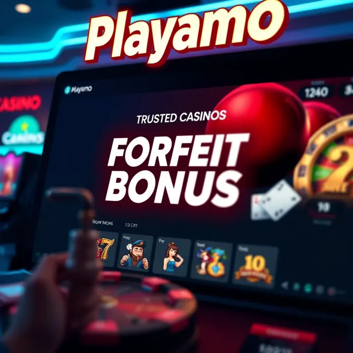 Illustration of a digital casino platform highlighting the forfeit bonus section