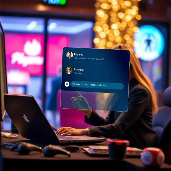 Efficient Customer Support via Playamo Live Chat Customer support representative responding through a chat window providing helpful information