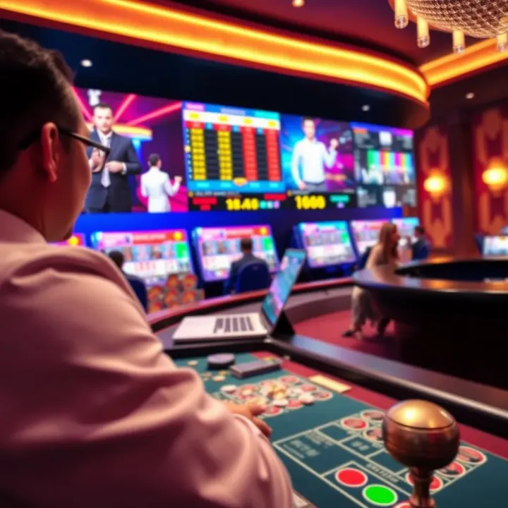 Professional live casino dealer engaging with players through a high-definition video stream