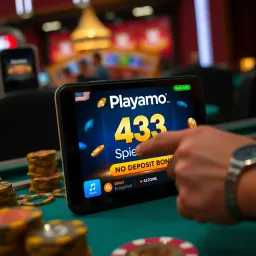 Illustration showing an online casino bonus being activated on a digital device