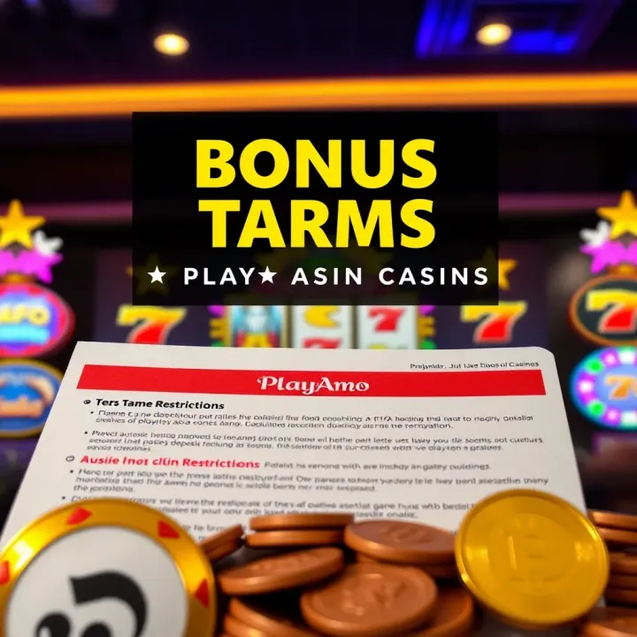 Bonus Terms and Game Restrictions at PlayAmo Casino Online slot games displayed with bonus symbols and coins