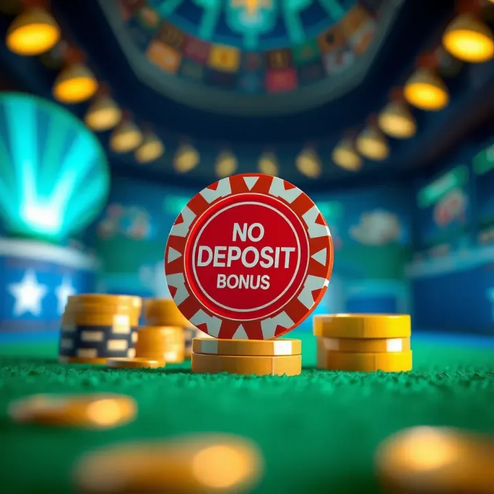 Illustration of a casino chip representing Playamo's no deposit bonus offer