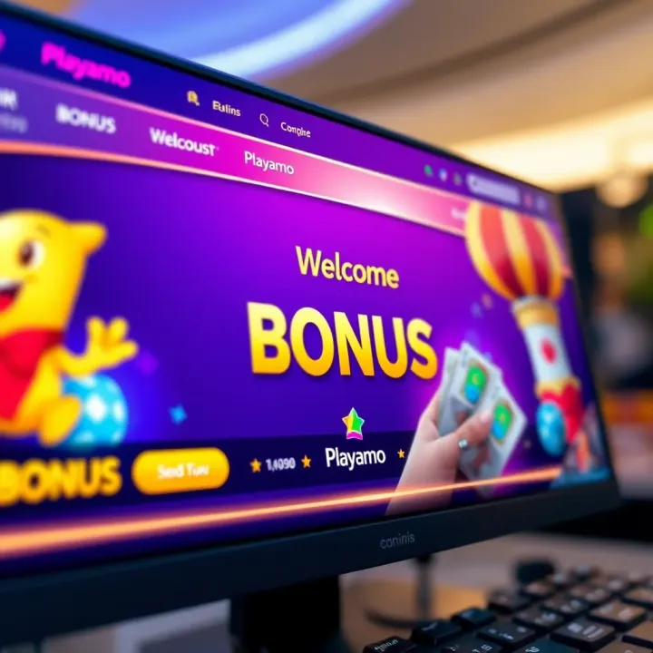 Detailed view of a digital welcome bonus interface on an online casino platform