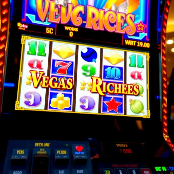 Vegas Riches slot machine screen showing vibrant symbols and colorful reels at PlayAmo Casino