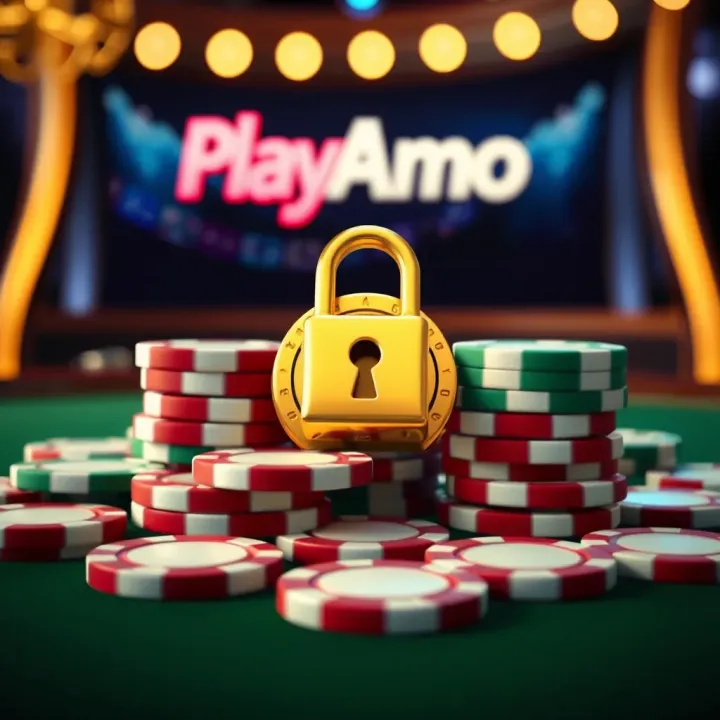 Understanding Wagering Requirements for PlayAmo Bonuses Graphic showing wagering requirement concept with casino chips and a locked bonus symbol