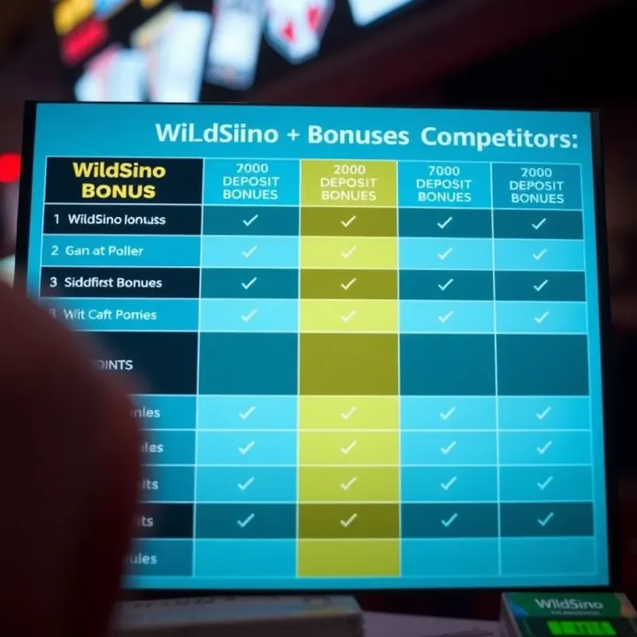 Comparison chart highlighting differences between WildSino Casino bonus and competitor offers